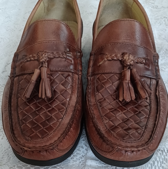 Florsheim Mens Brown Leather Tasseled Loafers Size 8.5D K1837 1 03 - Picture 2 of 7